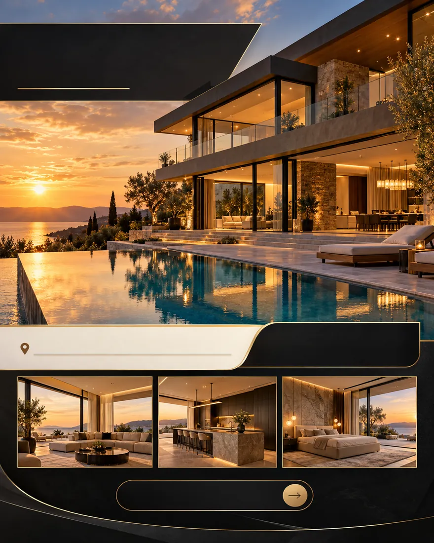 Luxury Villa post design template for real estate brands